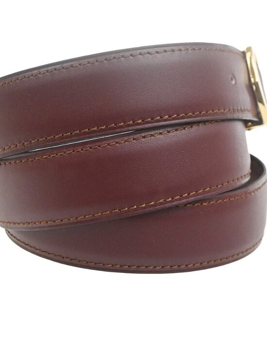 Cartier C Logo Belt 110/43 Leather Red Gold Vintage 05RL880 main image 4